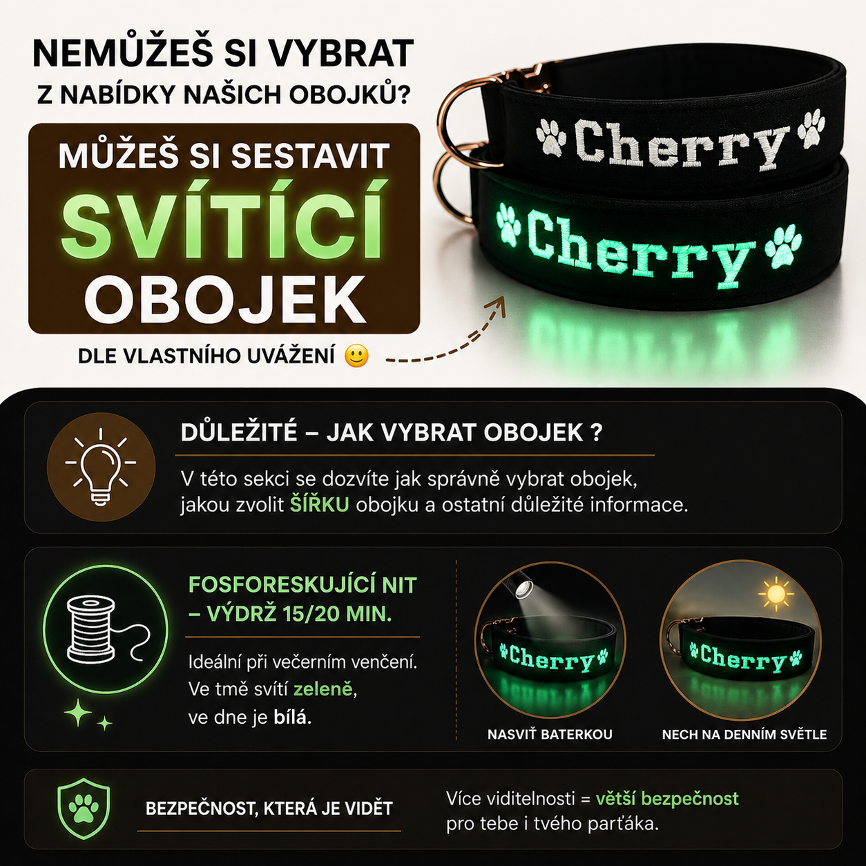 Svítící obojek